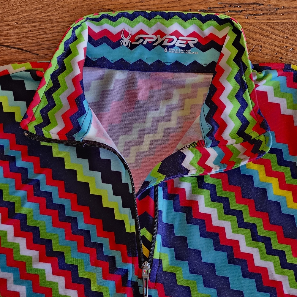 Spyder Colorful Zigzag Patterned ¼ Zip Pullover S… - image 7